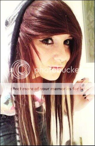 Cool Girl Hair: Scene hair-red and blond Scene Coontail